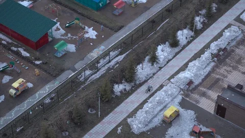 The sidewalk and Playground Stock Footage 88670142
