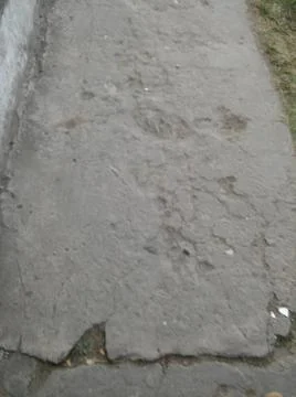 Sidewalk background with different elements in space in close up effect in da Fotos Stock