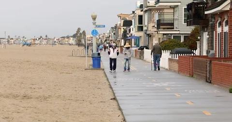 Sidewalk by the Beach Stock Footage 102151303