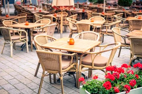 Sidewalk cafe Stock Photos