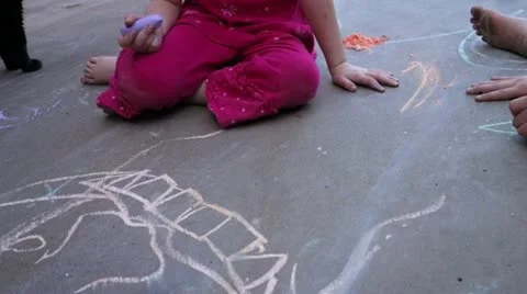 SIdewalk Chalk 2 Stock Footage 11789240