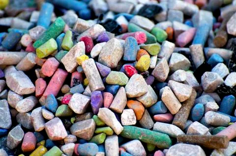 Sidewalk chalks Stock Photos