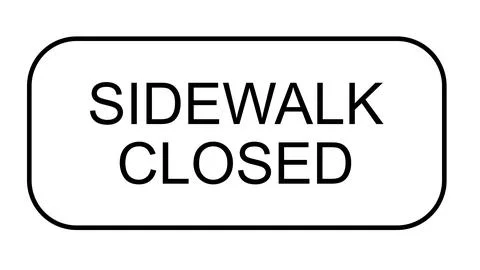 Sidewalk Closed Stock Illustration