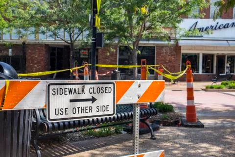 Sidewalk Closed 스톡 사진