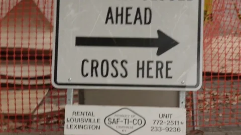 Sidewalk Closed Sign Stock Footage 82539923