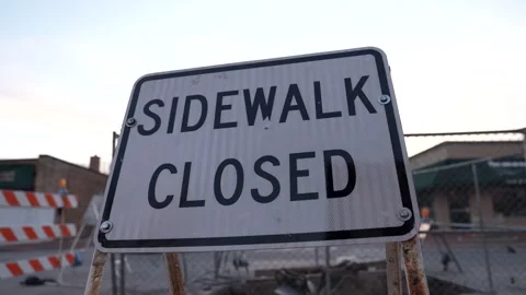 Sidewalk Closed Sign Stock Footage 265538285
