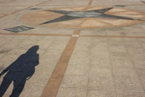 Sidewalk Compass Stock Photos