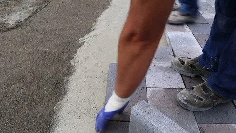 Sidewalk  Construction Stock Footage 98952038