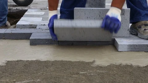 Sidewalk  Construction Stock Footage 98958032