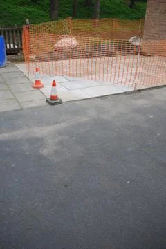 Sidewalk construction site Stock Photos