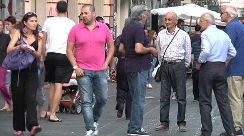 Sidewalk discussion. Stock Footage 30441963