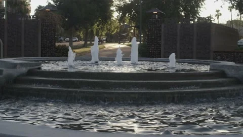 Sidewalk with Fountain Video stock 199556401
