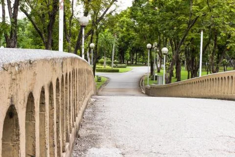 Sidewalk in garden Stock Photos