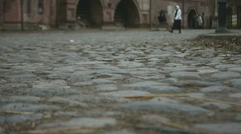 Sidewalk, lined with stone Stock Footage 55862645