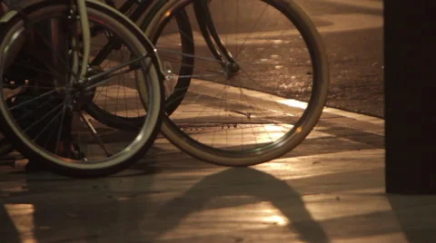 Sidewalk at night Stock Footage 46809428