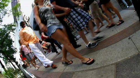 Sidewalk Pan Stock Footage 739436