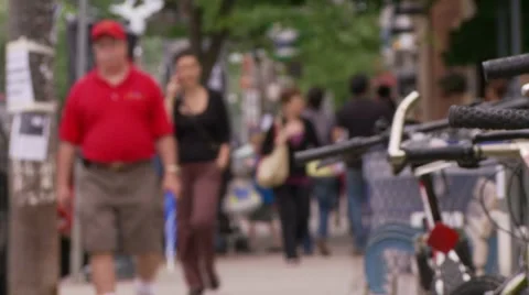 Sidewalk people 2 Stock Footage 8557633