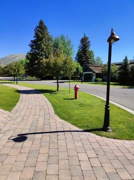 Sidewalk shadow Stock Photos