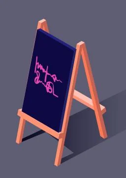 Sidewalk sign isometric vector art illustration. Urban modern design. Stock Illustration