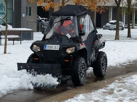 Sidewalk snow blower Stock Photos