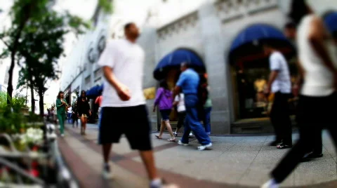 Sidewalk sped up Stock Footage 739533