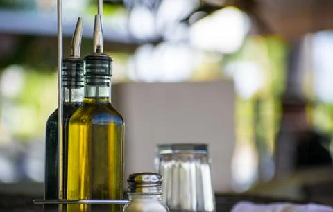 Sidewalk table café Stock Photos