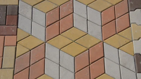 Sidewalk tile, sett of different colors Stock Footage 35921515