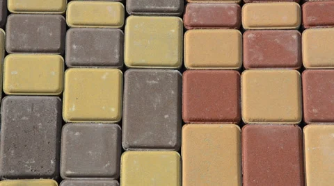 Sidewalk tile, sett of different colors Stock Footage 35921522