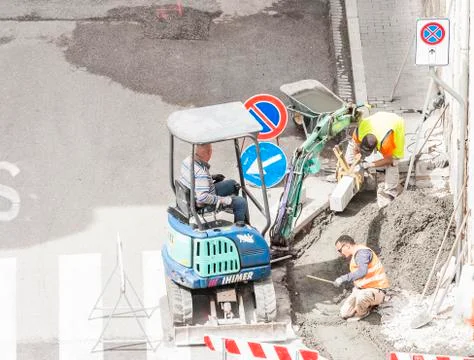 Sidewalk under construction Stock Photos
