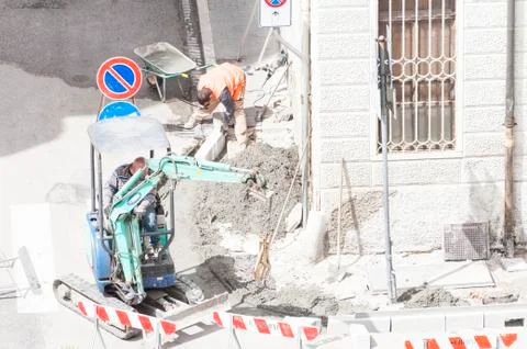 Sidewalk under construction Stock Photos