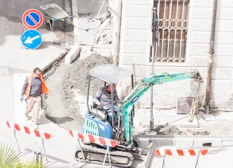 Sidewalk under construction Stock Photos