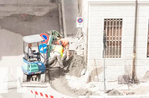 Sidewalk under construction Stock Photos