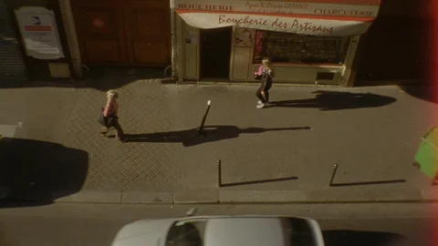 Sidewalk walking Paris Stock Footage 129043361