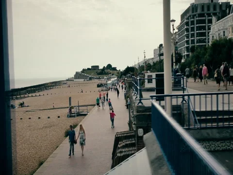 The sidewalk on the waterfront. Stock Footage 71716964