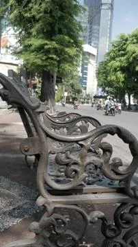 A sidewalks bench Foto stock