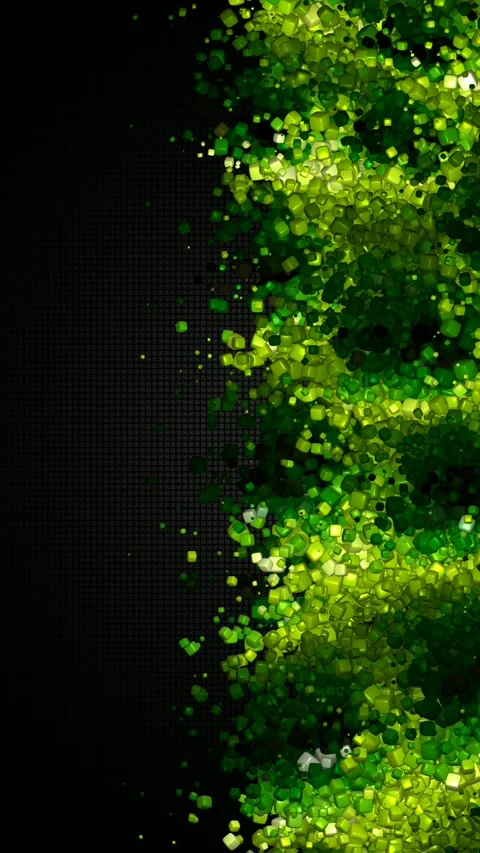 Sideward flow of glossy cubes drifting through a rich dark textured field Stock Footage 322721583