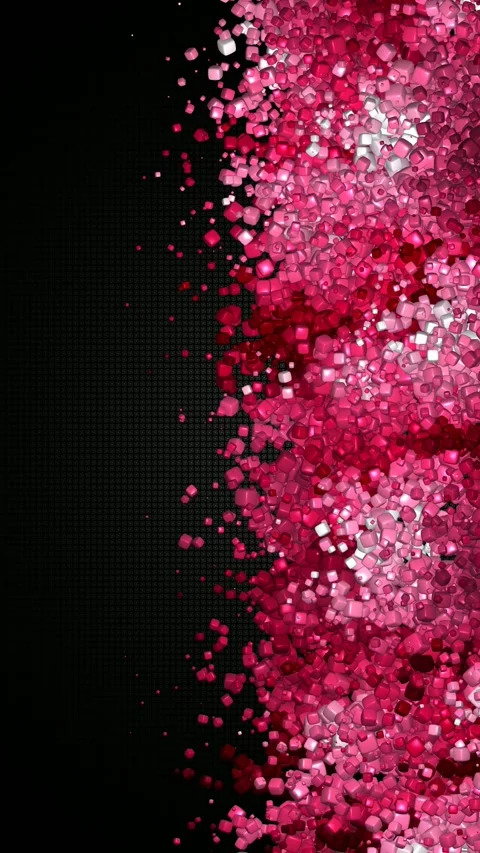 Sideward glide of glossy multicolor cubes along a dark textured background Stock Footage 322721568