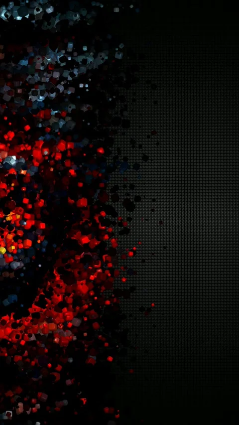 Sideward stream of glossy cubes gliding over a rich dark textured backdrop Stock Footage 322721554