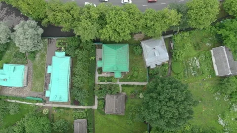 Sideways drone flight above museum reserve Stock Footage 327620259