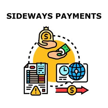 Sideways payments financial transaction process concept Stock Illustration