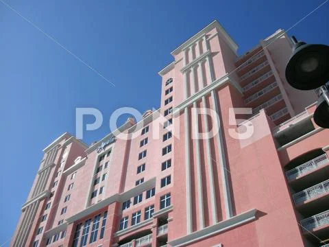 Sideways Pink Hotel Stock Photos