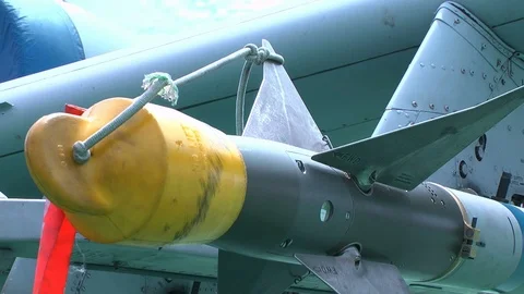 Sidewinder AIM-9 air to air missile on military aircraft Stock Footage 91471250