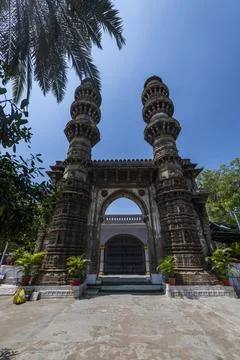 Sidi Bashir Masjid, The Shaking Minarets, UNESCO World Heritage Site, Ahmedabad, Foto stock