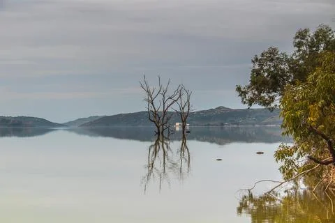 The Sidi El Barrak Dam, a Remarkable Water Resource in Beja, Tunisia Stock Photos