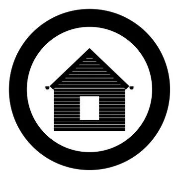 Siding front  icon black color in circle Stock Illustration