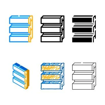 Siding simplified building material color icon vector Stock Illustration