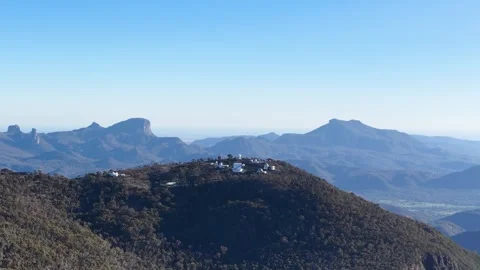 Siding Spring Observatory Atop Warrumbungle National Park Mountain Range Stock Footage 340881335