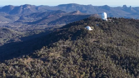 Siding Spring Observatory Atop Warrumbungle National Park Mountains Stock Footage 342779301
