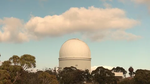 Siding spring observatory on mountain top, long shot. Stock Footage 94325157