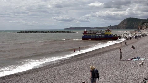 Sidmouth Beach, Devon, UK Stock Footage 269985637